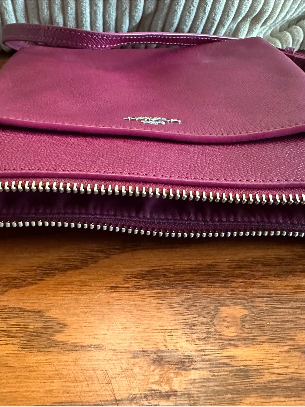 Coach Pebble Leather Crossbody in Burgundy - Picture 5 of 13